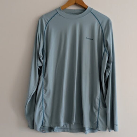 Simms Light Blue Solarflex Long Sleeve Shirt Size XL - Picture 1 of 8